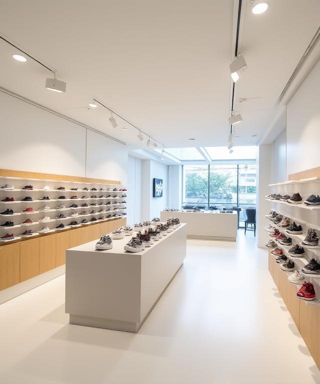 The minimalist interior of the KICKS JP Shibuya store.